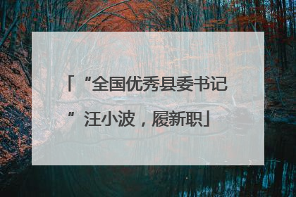 “全国优秀县委书记”汪小波，履新职