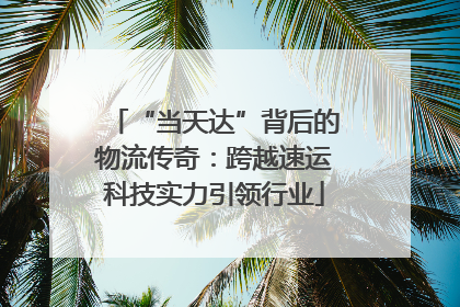 “当天达”背后的物流传奇：跨越速运科技实力引领行业