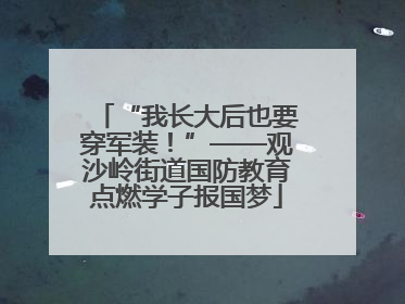 “我长大后也要穿军装！”——观沙岭街道国防教育点燃学子报国梦
