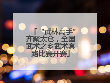 “武林高手”齐聚太仓，全国武术之乡武术套路比赛开赛