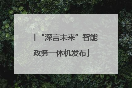 “深言未来”智能政务一体机发布