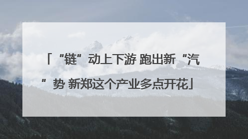 “链”动上下游 跑出新“汽”势 新郑这个产业多点开花