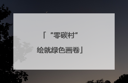 “零碳村” 绘就绿色画卷