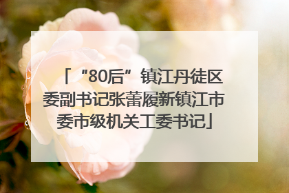“80后”镇江丹徒区委副书记张蕾履新镇江市委市级机关工委书记
