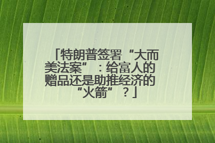 特朗普签署“大而美法案”：给富人的赠品还是助推经济的“火箭”？