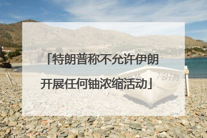 特朗普称不允许伊朗开展任何铀浓缩活动