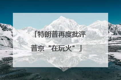 特朗普再度批评普京“在玩火”