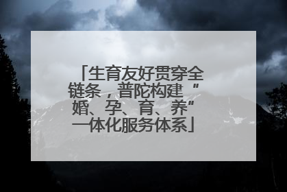 生育友好贯穿全链条，普陀构建“婚、孕、育、养”一体化服务体系
