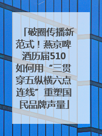 破圈传播新范式！燕京啤酒历届510如何用“三贯穿五纵横六点连线”重塑国民品牌声量