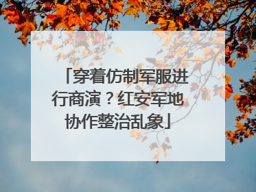 穿着仿制军服进行商演？红安军地协作整治乱象