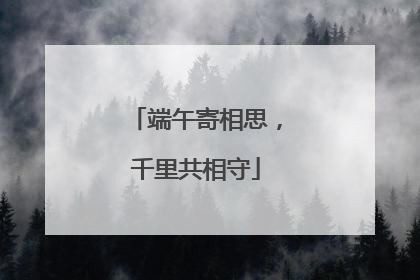 端午寄相思，千里共相守