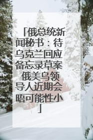 俄总统新闻秘书：待乌克兰回应备忘录草案 俄美乌领导人近期会晤可能性小