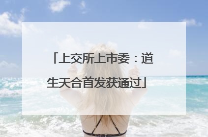 上交所上市委：道生天合首发获通过
