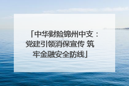 中华财险锦州中支：党建引领消保宣传 筑牢金融安全防线