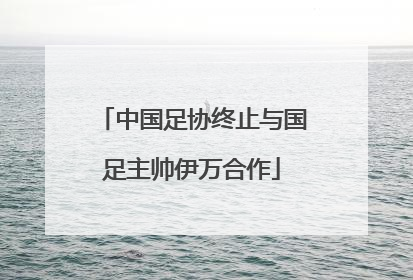 中国足协终止与国足主帅伊万合作