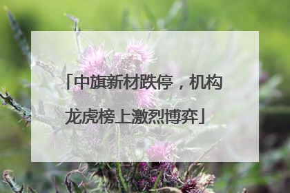 中旗新材跌停，机构龙虎榜上激烈博弈