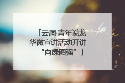 云洞·青年说龙华微宣讲活动开讲“向绿图强”