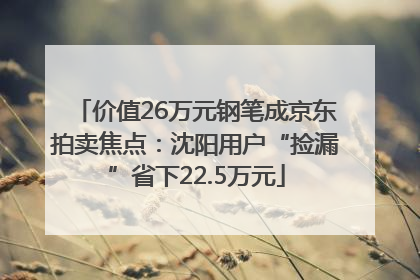 价值26万元钢笔成京东拍卖焦点：沈阳用户“捡漏”省下22.5万元