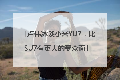 卢伟冰谈小米YU7：比SU7有更大的受众面