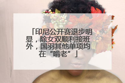 印尼公开赛退步明显，除女双顺利接班外，国羽其他单项均在“啃老”
