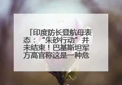 印度防长登航母表态：“朱砂行动”并未结束！巴基斯坦军方高官称这是一种危险的状况……