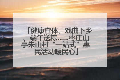 健康查体、戏曲下乡、端午送粽……枣庄山亭朱山村“一站式”惠民活动暖民心