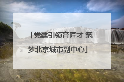 党建引领育匠才 筑梦北京城市副中心