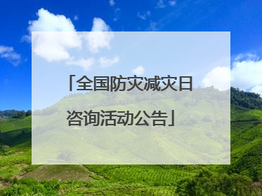 全国防灾减灾日咨询活动公告