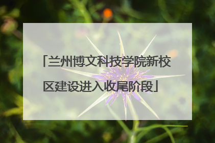 兰州博文科技学院新校区建设进入收尾阶段