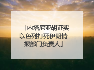 内塔尼亚胡证实以色列打死伊朗情报部门负责人