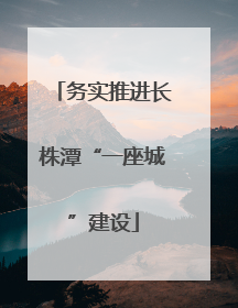 务实推进长株潭“一座城”建设