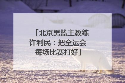 北京男篮主教练许利民：把全运会每场比赛打好