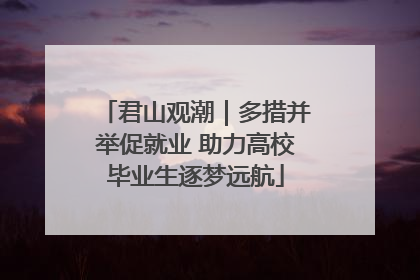 君山观潮｜多措并举促就业 助力高校毕业生逐梦远航