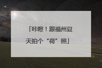 咔嚓！跟福州夏天拍个“荷”照