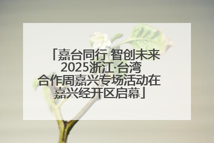 嘉台同行 智创未来 2025浙江·台湾合作周嘉兴专场活动在嘉兴经开区启幕