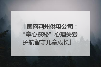 国网荆州供电公司：“童心探秘”心理关爱护航留守儿童成长