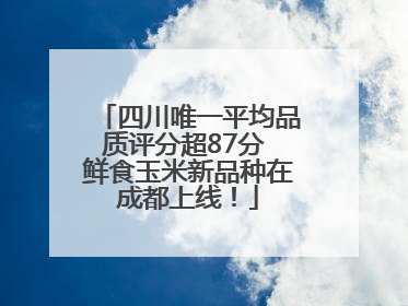 四川唯一平均品质评分超87分 鲜食玉米新品种在成都上线！