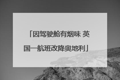 因驾驶舱有烟味 英国一航班改降奥地利