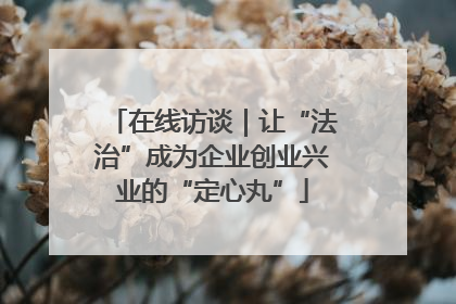 在线访谈｜让“法治”成为企业创业兴业的“定心丸”