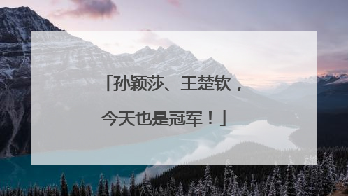 孙颖莎、王楚钦，今天也是冠军！