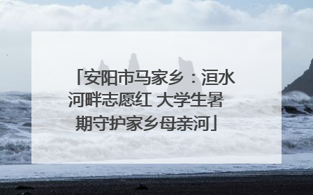 安阳市马家乡：洹水河畔志愿红 大学生暑期守护家乡母亲河
