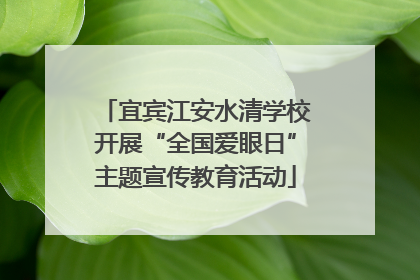 宜宾江安水清学校开展“全国爱眼日”主题宣传教育活动