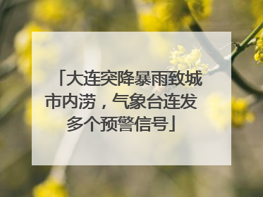 大连突降暴雨致城市内涝，气象台连发多个预警信号