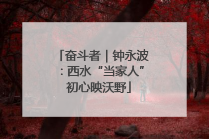 奋斗者｜钟永波：西水“当家人” 初心映沃野