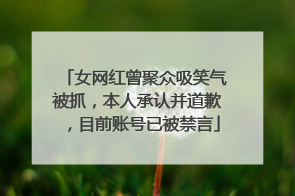 女网红曾聚众吸笑气被抓，本人承认并道歉，目前账号已被禁言