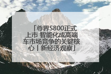 尊界S800正式上市 智能化成高端车市场竞争的关键核心丨新经济观察