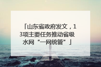 山东省政府发文，13项主要任务推动省级水网“一网统管”