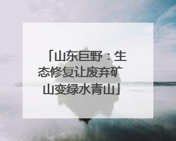 山东巨野：生态修复让废弃矿山变绿水青山