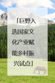 巨野入选国家文化产业赋能乡村振兴试点