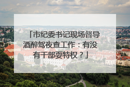 市纪委书记现场督导酒醉驾夜查工作：有没有干部耍特权？
